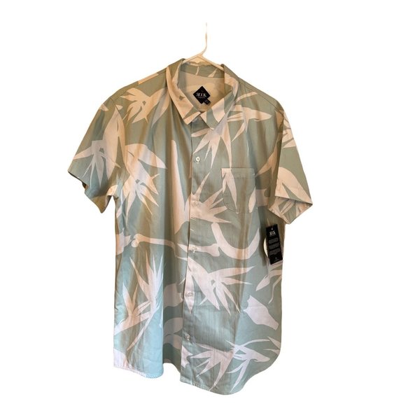 Rook Brand Other - Rook Brand XL Teal Tropical Print Short Sleeve Button Down